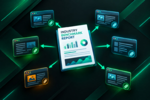Industry benchmark report earning editorial backlinks from multiple websites