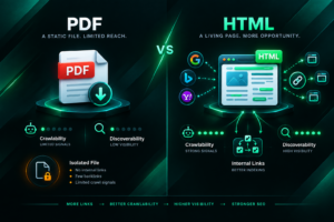 PDF vs HTML format comparison for publishing linkable research and earning backlinks