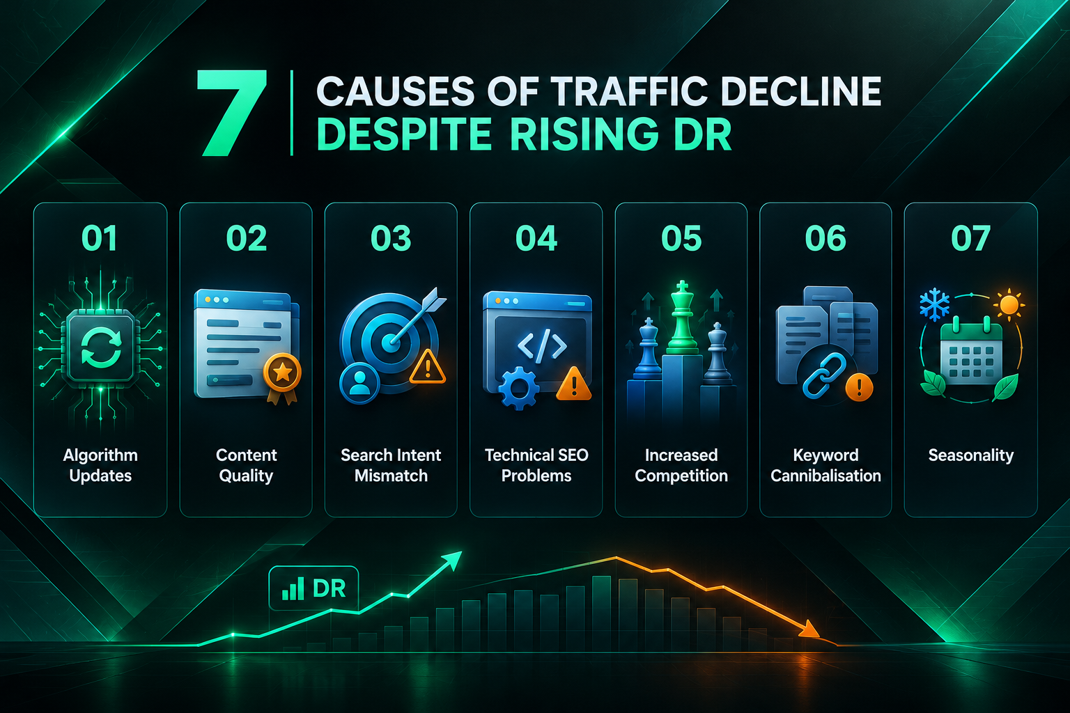 Seven reasons organic traffic can fall even when Domain Rating is increasing